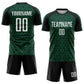 Custom Black White-Kelly Green Geometric Arrow Sublimation Soccer Uniform Jersey Limited