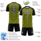 Custom Black Neon Yellow-White Geometric Arrow Sublimation Soccer Uniform Jersey Limited