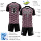 Custom Black Light Pink-White Geometric Arrow Sublimation Soccer Uniform Jersey Limited