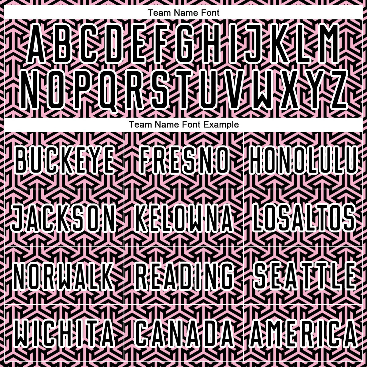 Custom Black Light Pink-White Geometric Arrow Sublimation Soccer Uniform Jersey Limited