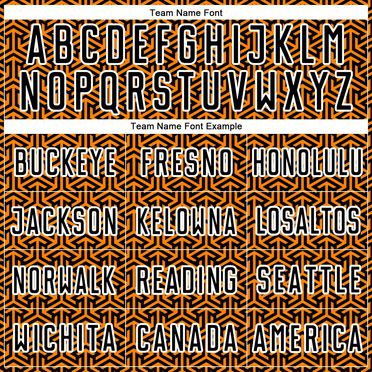 Custom Black Bay Orange-White Geometric Arrow Sublimation Soccer Uniform Jersey Limited