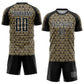 Custom Black Vegas Gold-White Geometric Arrow Sublimation Soccer Uniform Jersey Limited