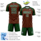 Custom Green Red-White Geometric Arrow Sublimation Soccer Uniform Jersey Limited