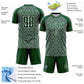 Custom Green Gray-White Geometric Arrow Sublimation Soccer Uniform Jersey Limited