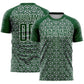 Custom Green Gray-White Geometric Arrow Sublimation Soccer Uniform Jersey