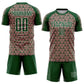 Custom Green Medium Pink-White Geometric Arrow Sublimation Soccer Uniform Jersey Limited