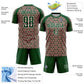 Custom Green Medium Pink-White Geometric Arrow Sublimation Soccer Uniform Jersey Limited