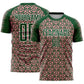 Custom Green Medium Pink-White Geometric Arrow Sublimation Soccer Uniform Jersey