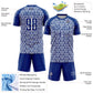 Custom Royal White Geometric Arrow Sublimation Soccer Uniform Jersey Limited