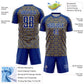 Custom Royal Old Gold-White Geometric Arrow Sublimation Soccer Uniform Jersey Limited