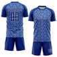 Custom Royal Light Blue-White Geometric Arrow Sublimation Soccer Uniform Jersey Limited