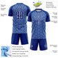 Custom Royal Light Blue-White Geometric Arrow Sublimation Soccer Uniform Jersey Limited