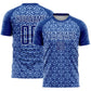 Custom Royal Light Blue-White Geometric Arrow Sublimation Soccer Uniform Jersey