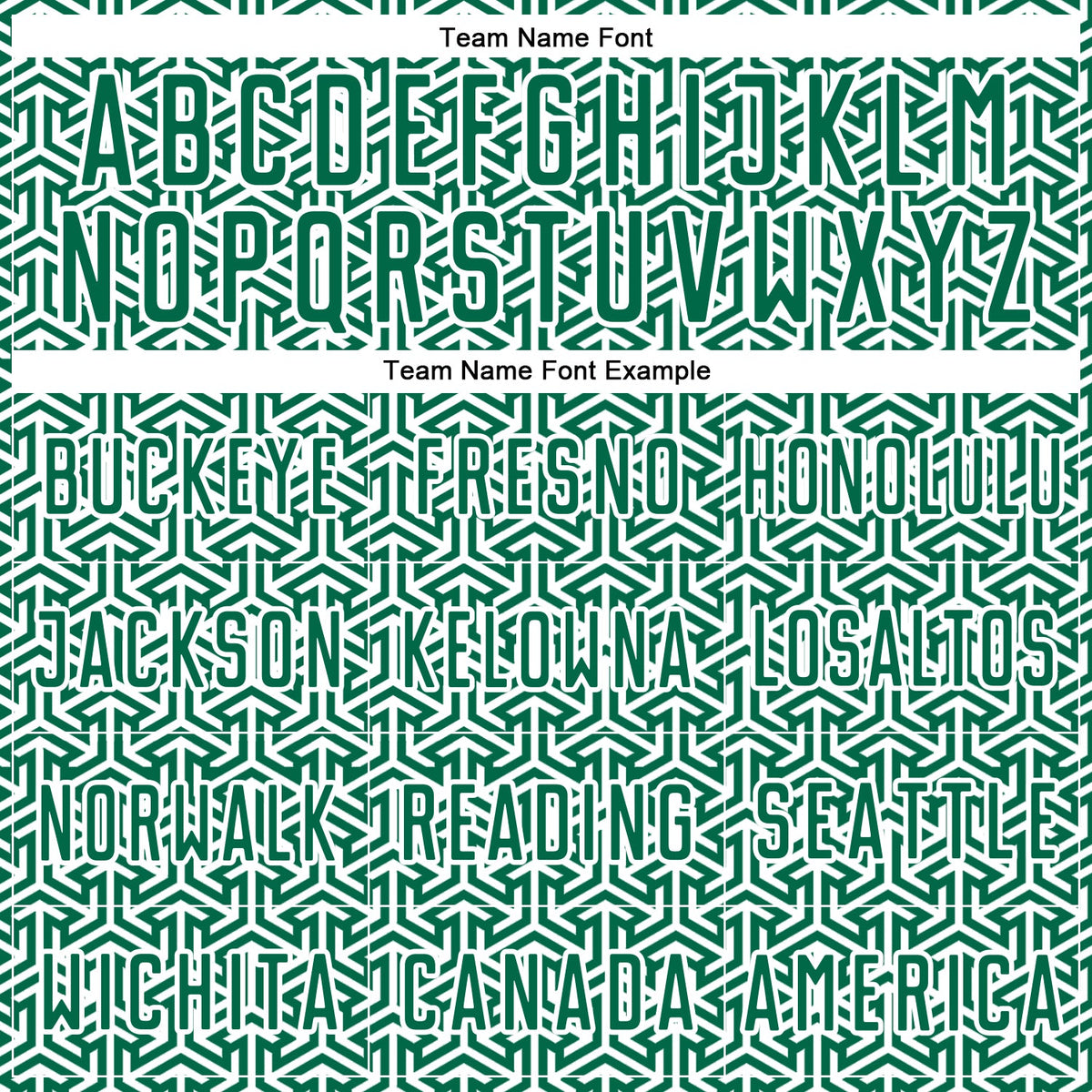 Custom Kelly Green White Geometric Arrow Sublimation Soccer Uniform Jersey Limited