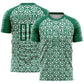 Custom Kelly Green White Geometric Arrow Sublimation Soccer Uniform Jersey