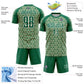 Custom Kelly Green Cream-White Geometric Arrow Sublimation Soccer Uniform Jersey Limited