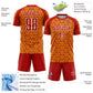 Custom Red Gold-White Geometric Arrow Sublimation Soccer Uniform Jersey Limited