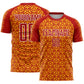 Custom Red Gold-White Geometric Arrow Sublimation Soccer Uniform Jersey