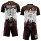 Custom Brown White Abstract Splatter Grunge Art Sports Sublimation Soccer Uniform Jersey Limited