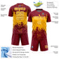 Custom Crimson Gold-White Abstract Splatter Grunge Art Sports Sublimation Soccer Uniform Jersey Limited