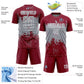 Custom Crimson Gray-White Abstract Splatter Grunge Art Sports Sublimation Soccer Uniform Jersey Limited