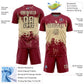 Custom Crimson Cream-Black Abstract Splatter Grunge Art Sports Sublimation Soccer Uniform Jersey Limited