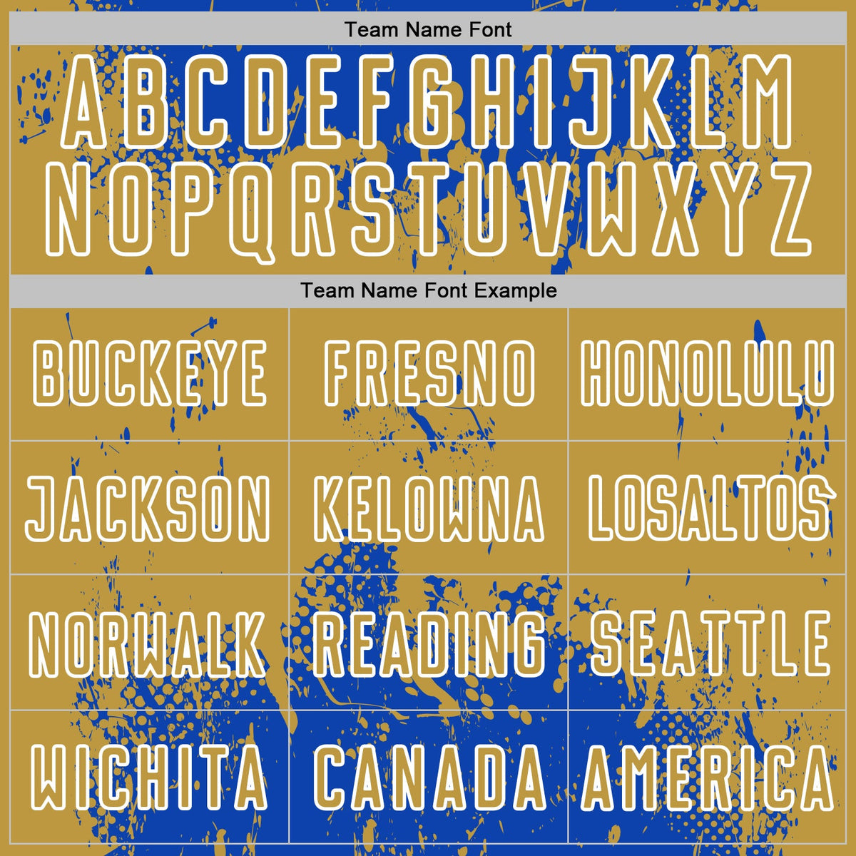 Custom Thunder Blue Old Gold-White Abstract Splatter Grunge Art Sports Sublimation Soccer Uniform Jersey Limited