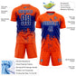 Custom Orange Royal-White Abstract Splatter Grunge Art Sports Sublimation Soccer Uniform Jersey Limited