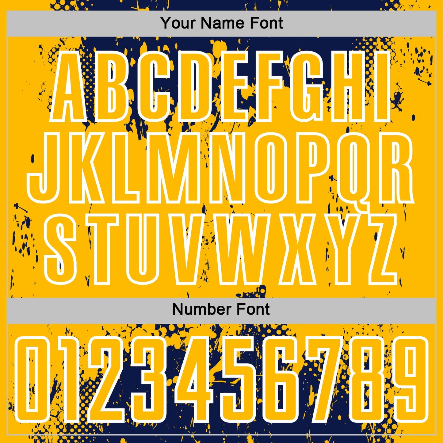 Custom Navy Gold-White Abstract Splatter Grunge Art Sports Sublimation Soccer Uniform Jersey Limited