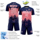 Custom Navy Medium Pink-White Abstract Splatter Grunge Art Sports Sublimation Soccer Uniform Jersey Limited