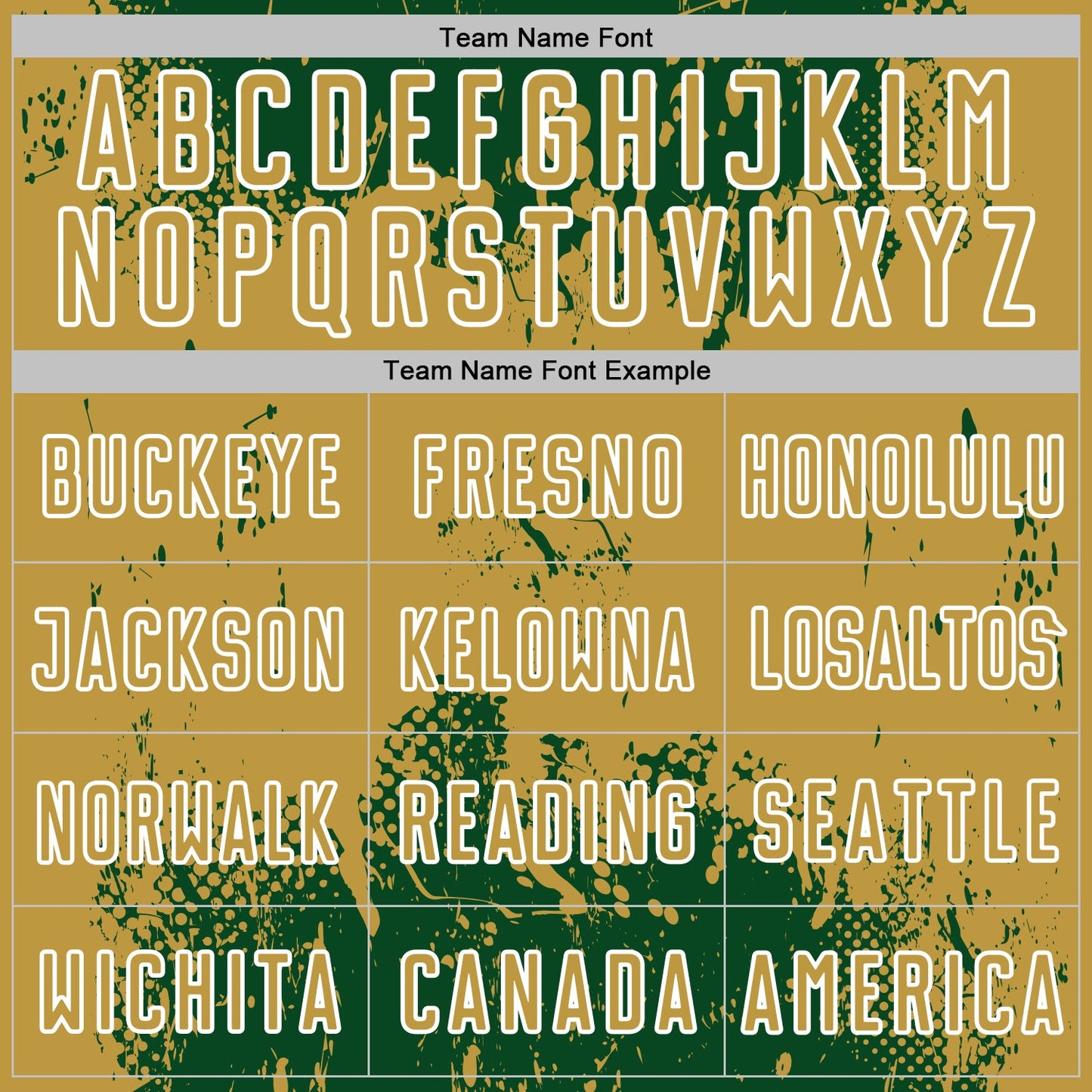 Custom Green Old Gold-White Abstract Splatter Grunge Art Sports Sublimation Soccer Uniform Jersey Limited