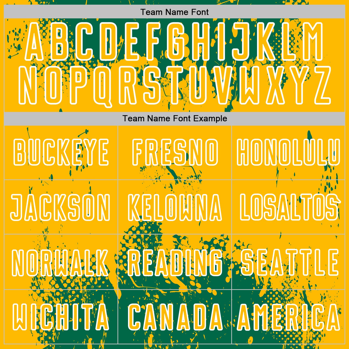 Custom Kelly Green Gold-White Abstract Splatter Grunge Art Sports Sublimation Soccer Uniform Jersey Limited