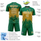 Custom Kelly Green Old Gold-White Abstract Splatter Grunge Art Sports Sublimation Soccer Uniform Jersey Limited