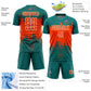 Custom Teal Orange-White Abstract Splatter Grunge Art Sports Sublimation Soccer Uniform Jersey Limited