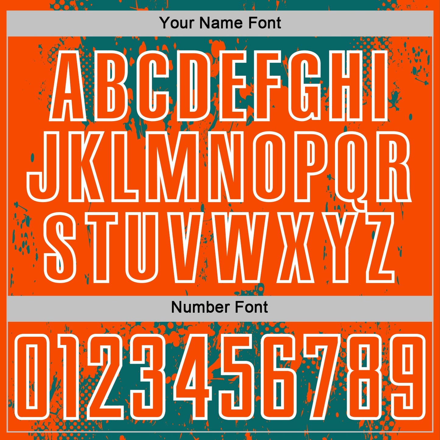 Custom Teal Orange-White Abstract Splatter Grunge Art Sports Sublimation Soccer Uniform Jersey Limited