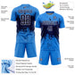 Custom Powder Blue Navy-White Abstract Splatter Grunge Art Sports Sublimation Soccer Uniform Jersey Limited