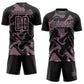 Custom Black Light Pink Curve Lines Sports Sublimation Soccer Uniform Jersey Limited