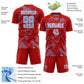 Custom Red Light Blue-White Curve Lines Sports Sublimation Soccer Uniform Jersey Limited