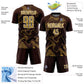 Custom Brown Old Gold-White Curve Lines Sports Sublimation Soccer Uniform Jersey Limited