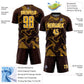 Custom Brown Gold-White Curve Lines Sports Sublimation Soccer Uniform Jersey Limited