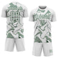 Custom White Green Curve Lines Sports Sublimation Soccer Uniform Jersey Limited