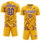 Custom Gold Purple-White Curve Lines Sports Sublimation Soccer Uniform Jersey Limited