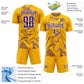 Custom Gold Purple-White Curve Lines Sports Sublimation Soccer Uniform Jersey Limited