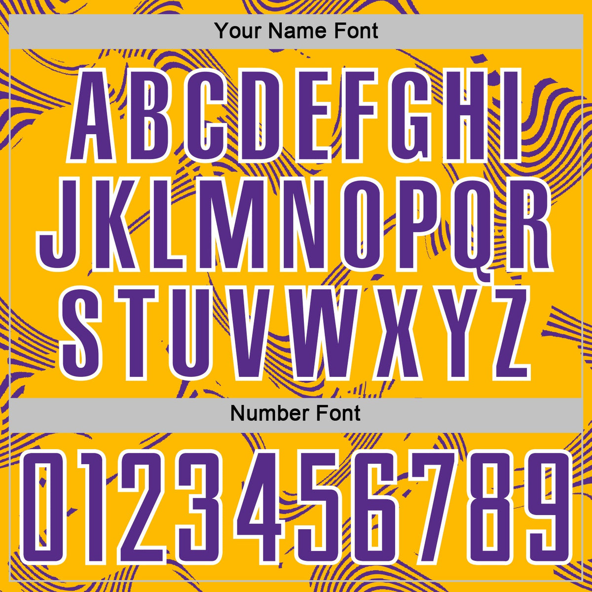 Custom Gold Purple-White Curve Lines Sports Sublimation Soccer Uniform Jersey Limited