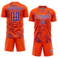 Custom Orange Purple-White Curve Lines Sports Sublimation Soccer Uniform Jersey Limited