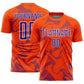 Custom Orange Purple-White Curve Lines Sports Sublimation Soccer Uniform Jersey