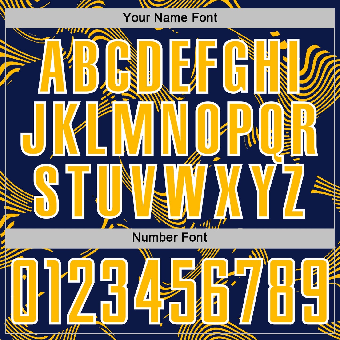 Custom Navy Gold-White Curve Lines Sports Sublimation Soccer Uniform Jersey Limited