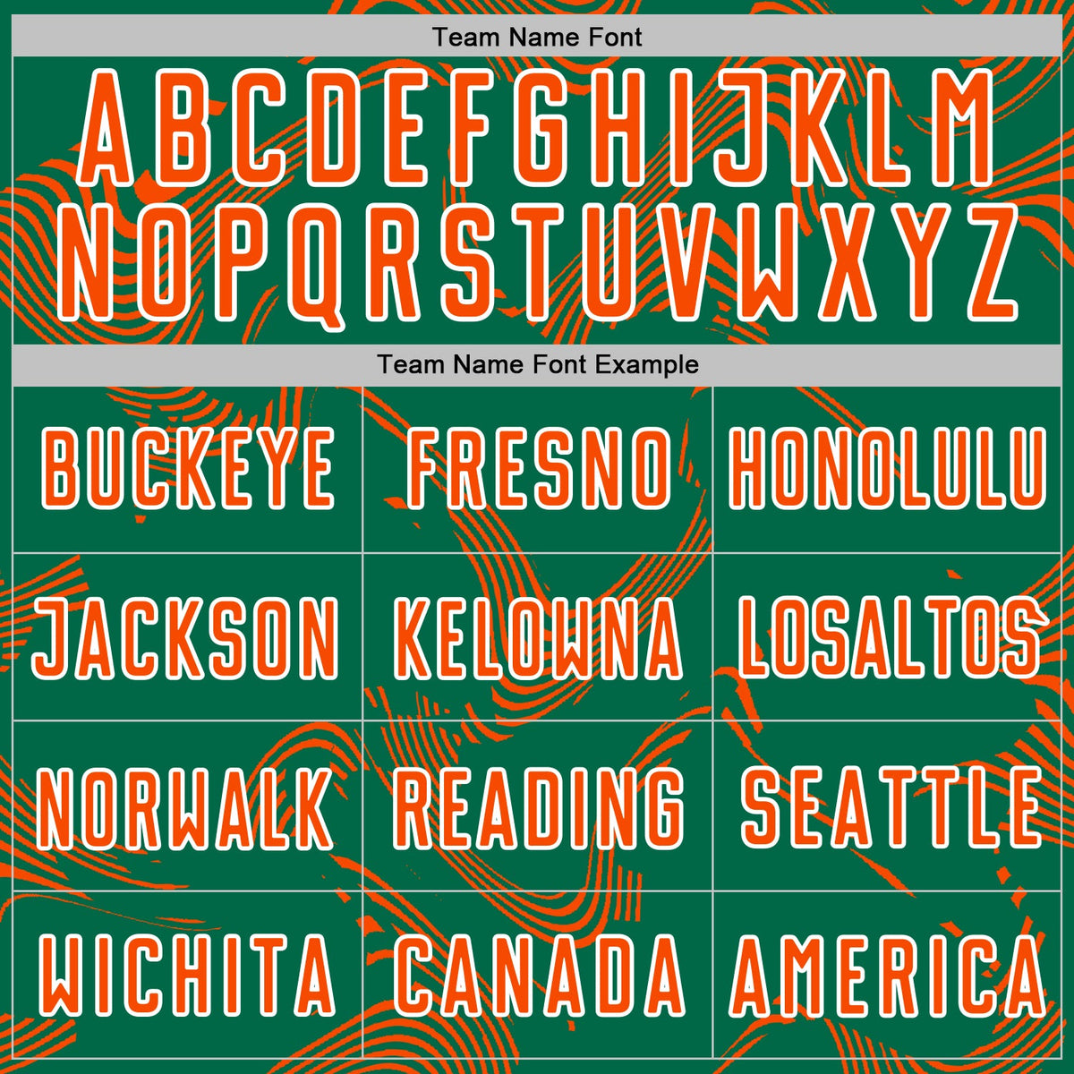 Custom Kelly Green Orange-White Curve Lines Sports Sublimation Soccer Uniform Jersey Limited