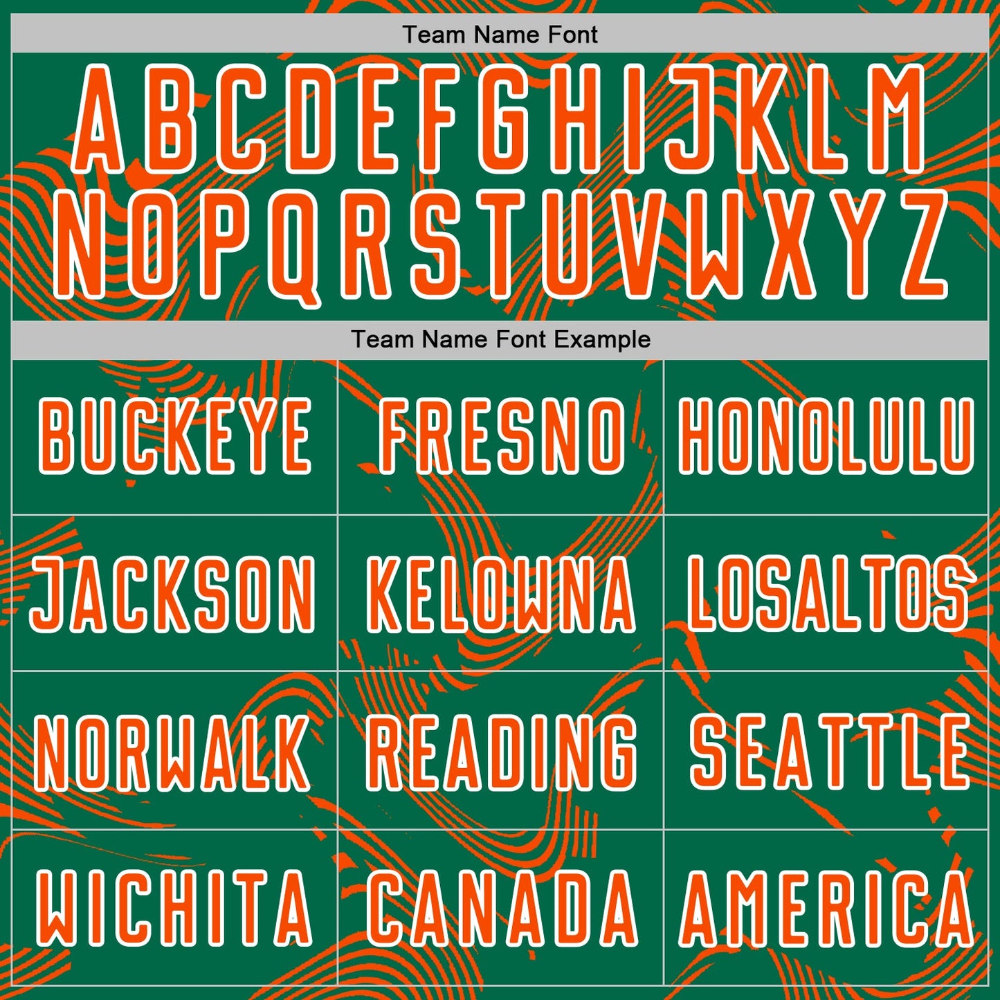 Custom Kelly Green Orange-White Curve Lines Sports Sublimation Soccer Uniform Jersey Limited