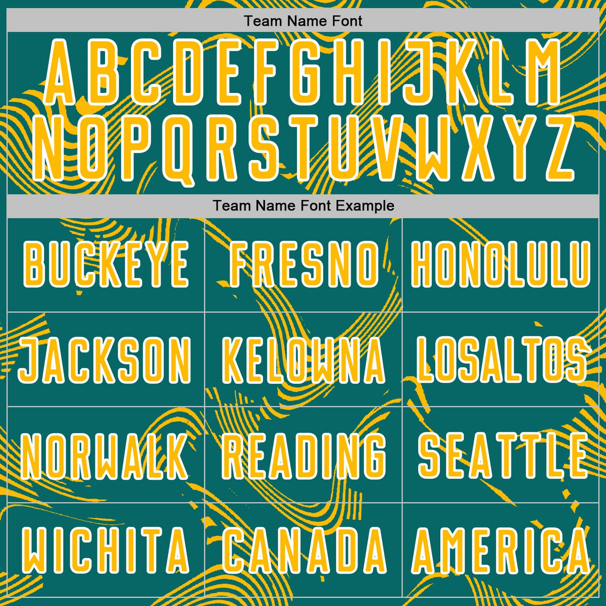 Custom Teal Gold-White Curve Lines Sports Sublimation Soccer Uniform Jersey Limited